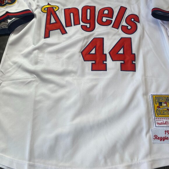 1980s ANAHEIM ANGELS REGGIE JACKSON Men's JERSEY Sz M,L,XL,2X by Mitchell & Ness - Picture 7 of 7